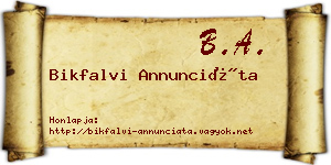 Bikfalvi Annunciáta névjegykártya